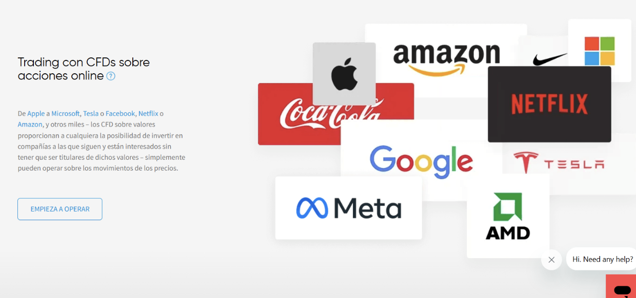 Mercados ofrecidos por CAPEX.com